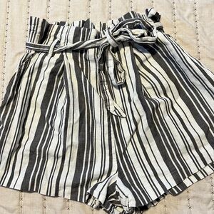 H&M Stripped Linen Shorts
